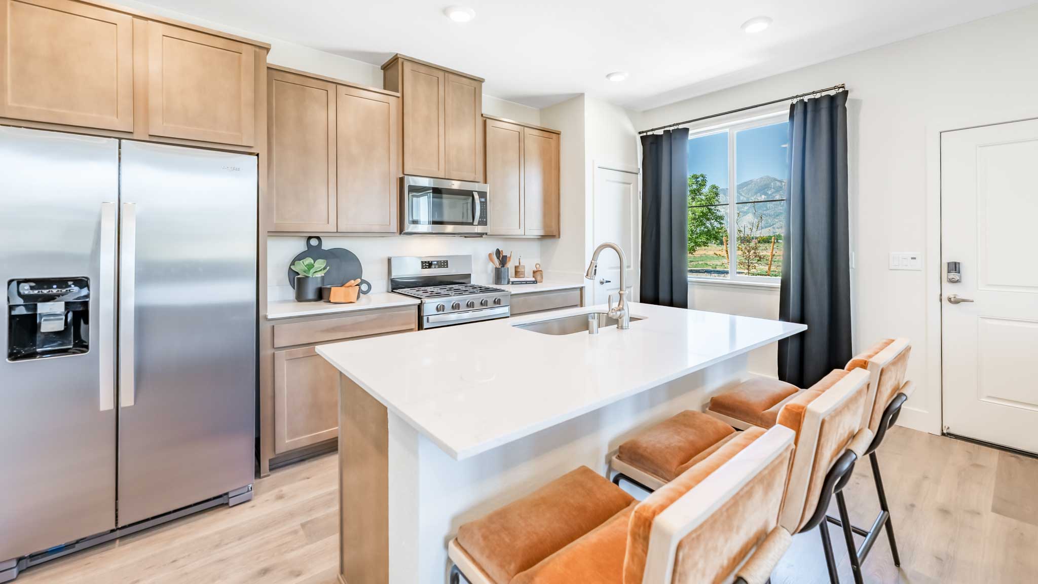 Kitchen island with enough room for 3 barstools