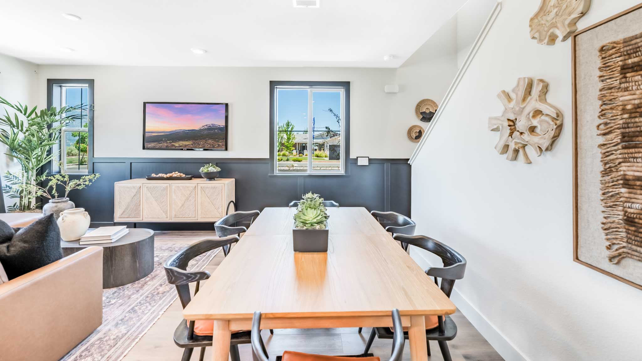 Dining area next to the stairs
