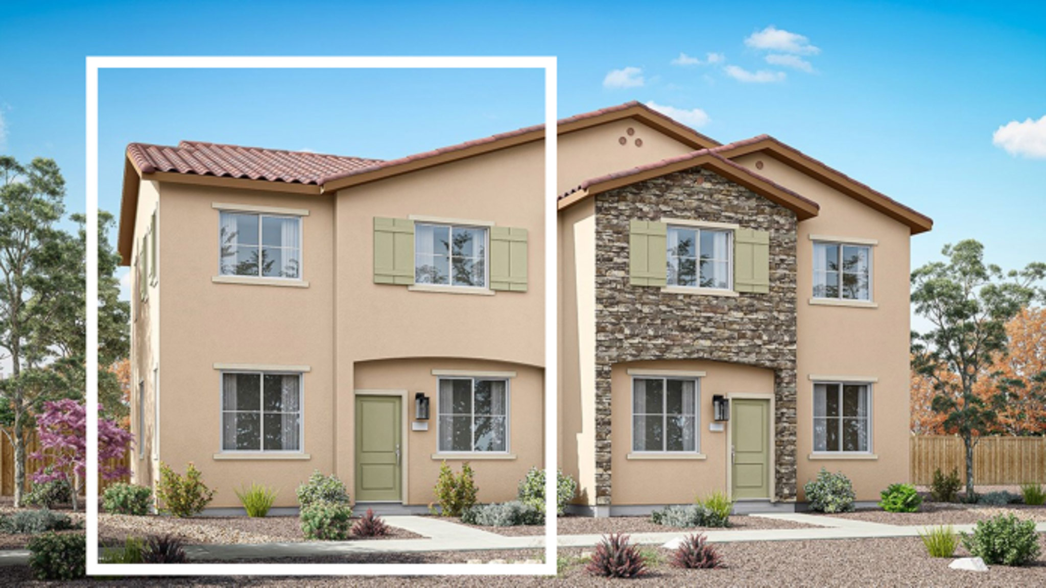 Front rendering of standard Reece elevation A floorplan