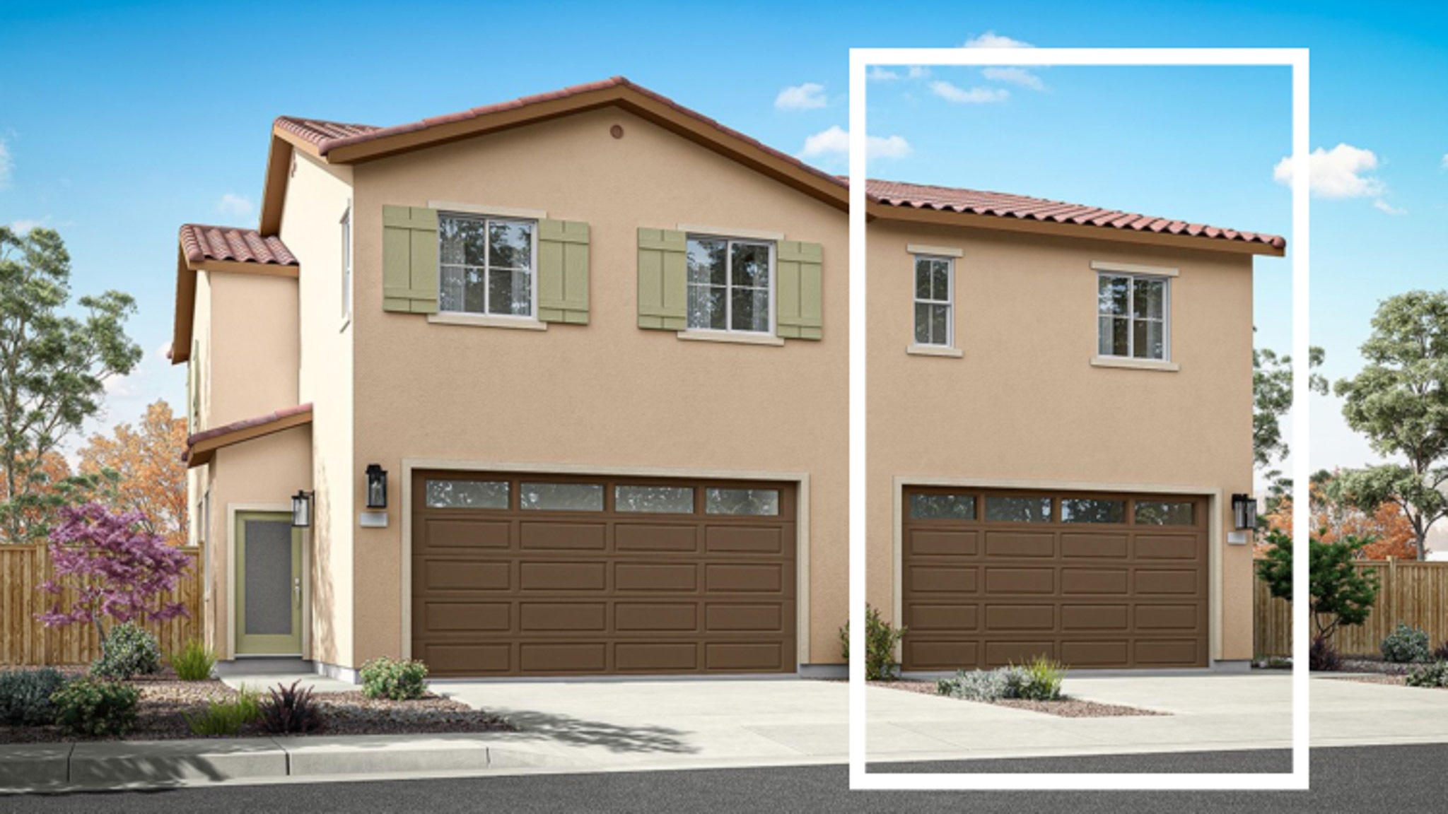 Garage rendering of standard Reece elevation A floorplan