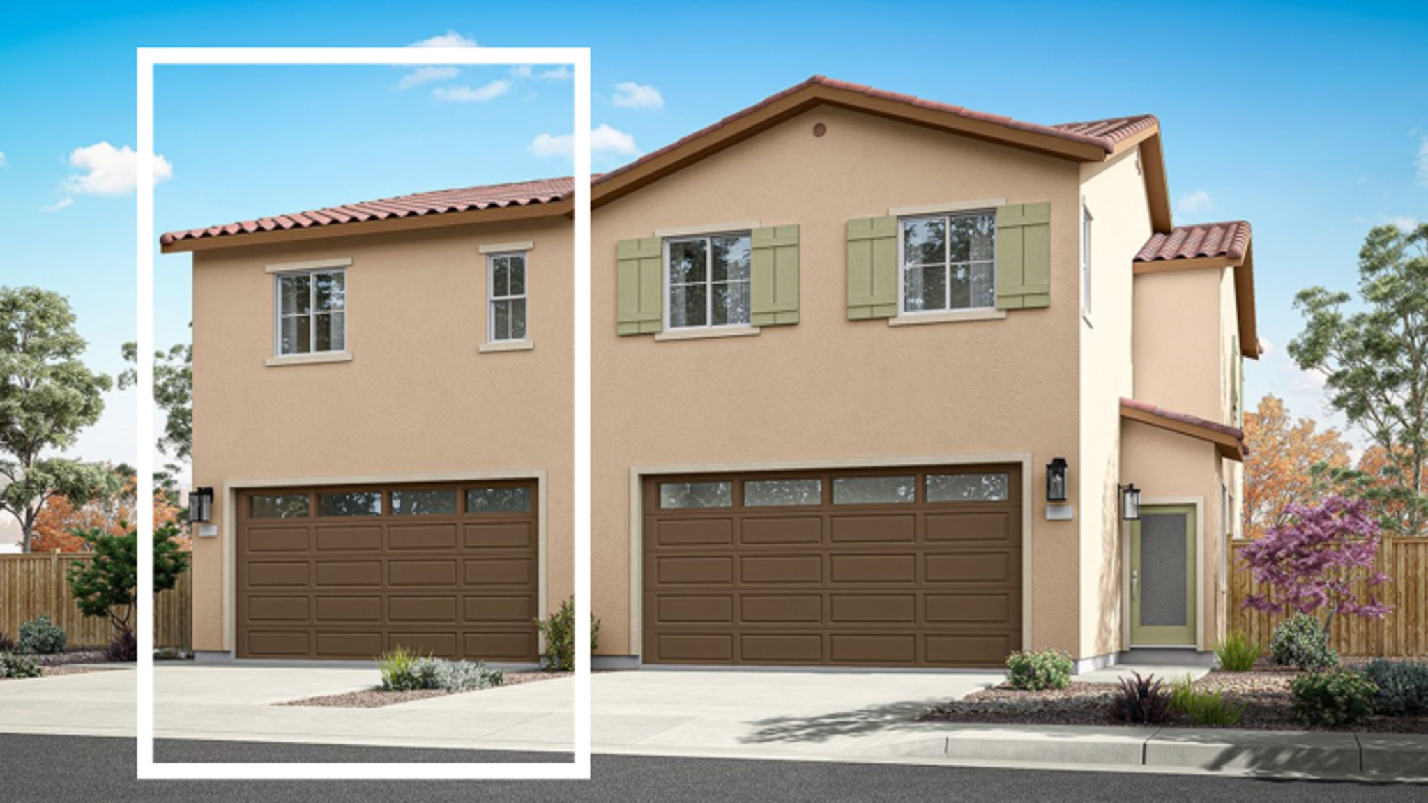 Garage rendering of reverse Reece elevation A floorplan