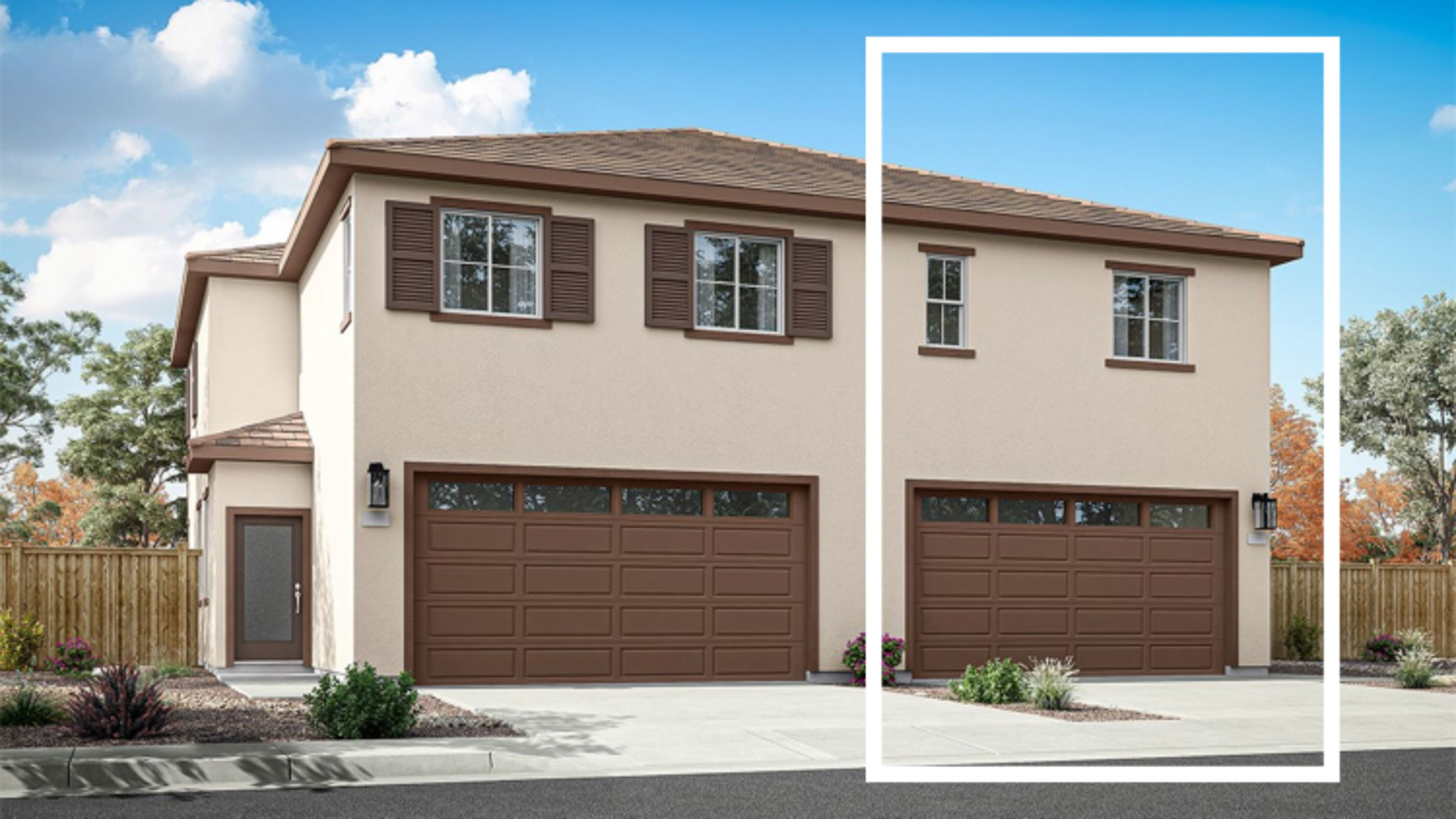 Garage rendering of standard Reece elevation B floorplan