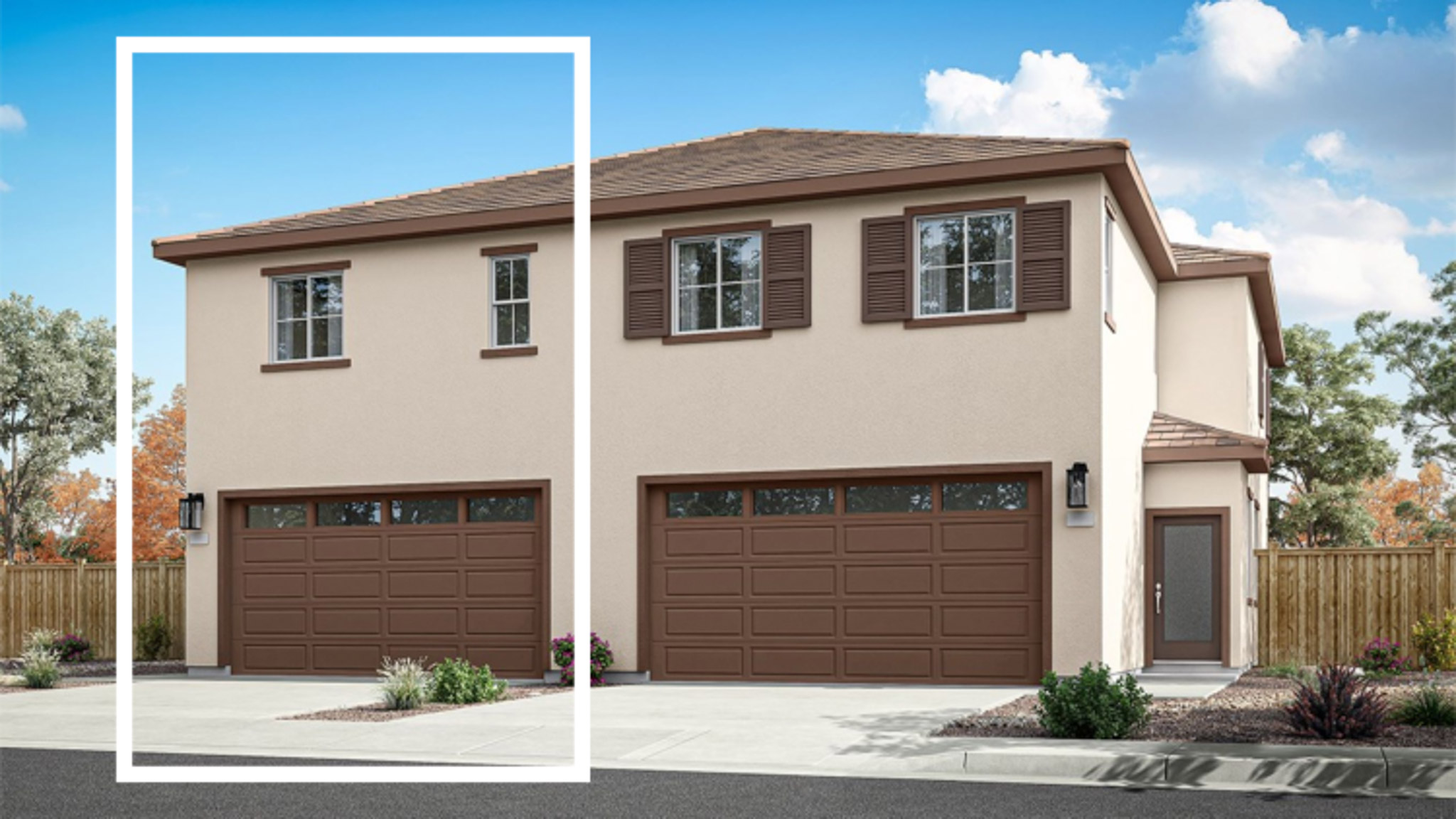 Garage rendering of reverse Reece elevation B floorplan