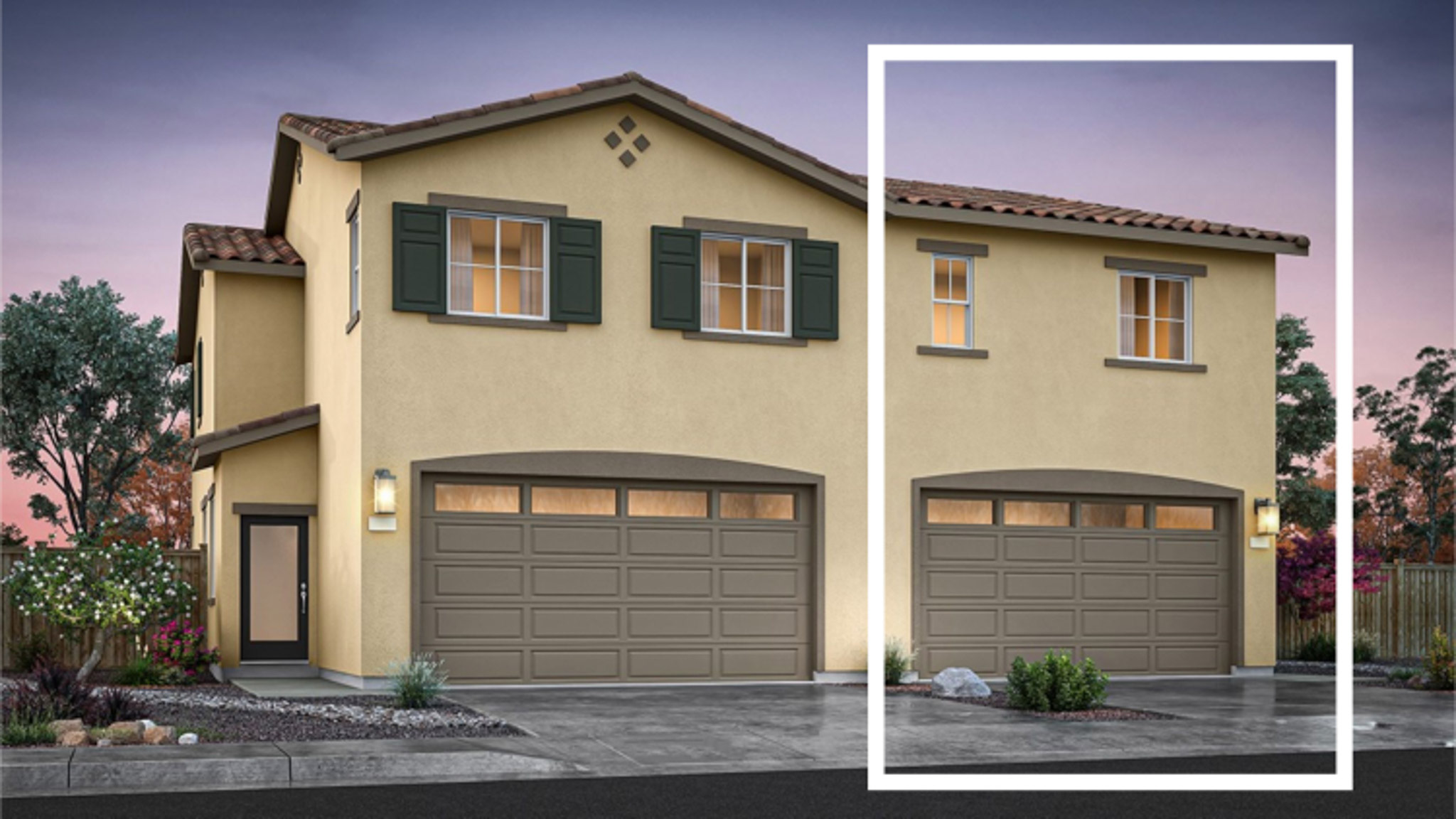Garage rendering of standard Reece elevation C floorplan