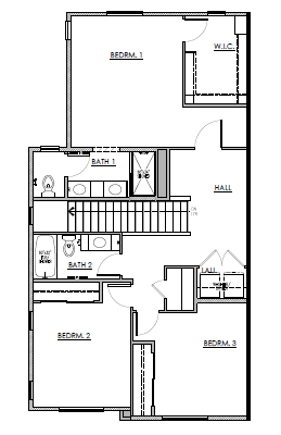 Second story standard floorplan of the Reece