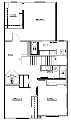 Second story reverse floorplan of the Reece