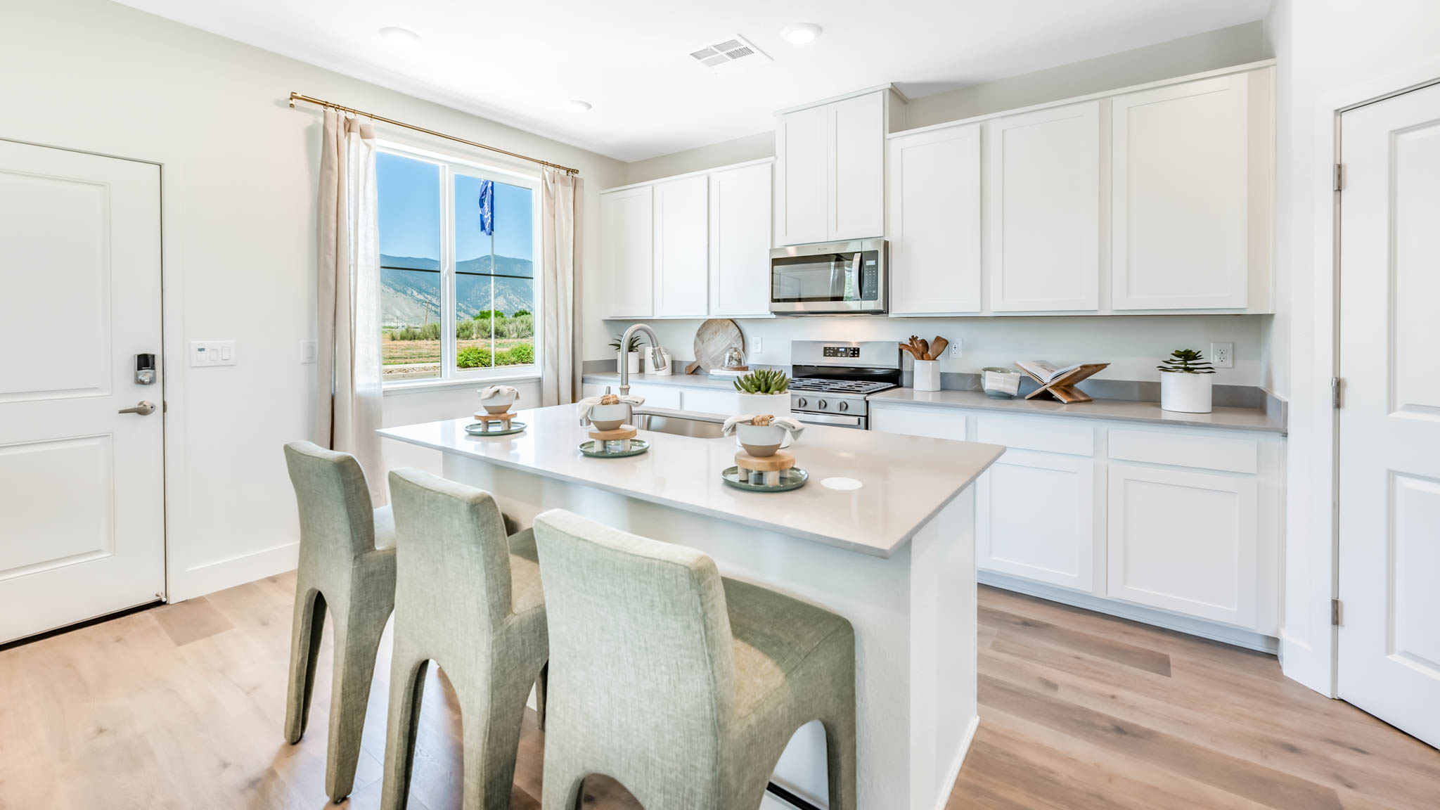 Kitchen island withe enough room for 3 barstools