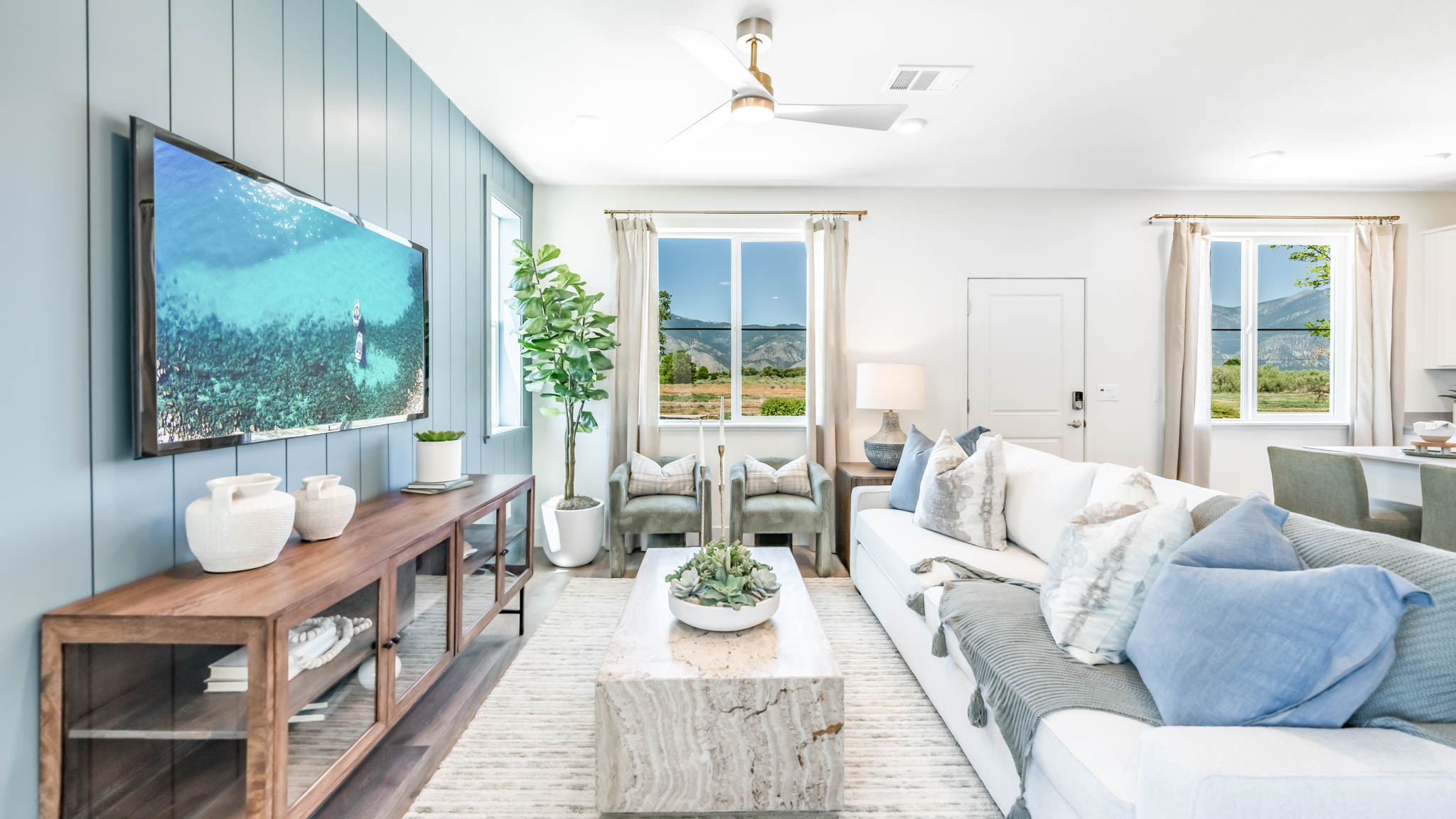 Bright open concept great room