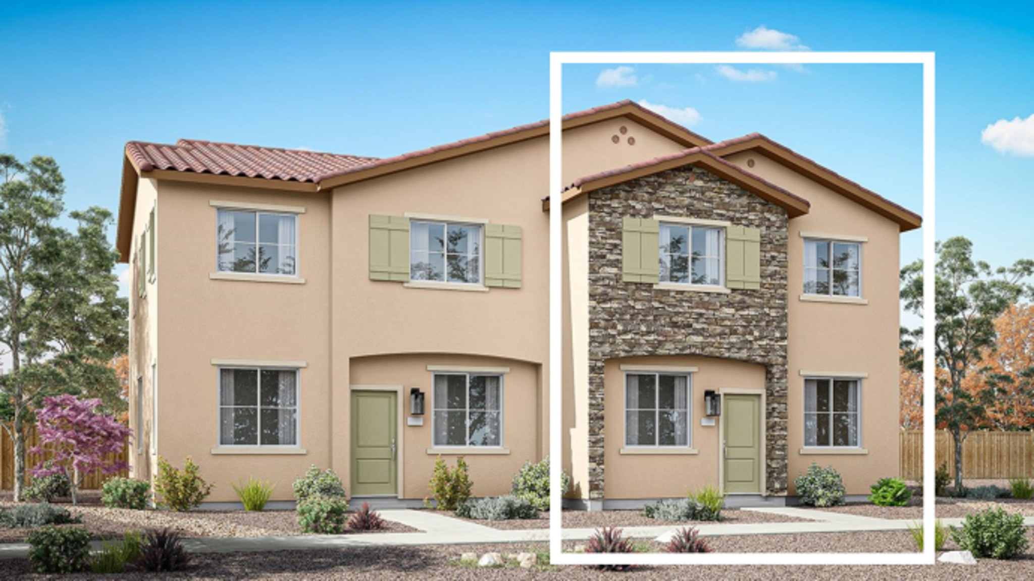 Front rendering of standard Colorado elevation A floorplan