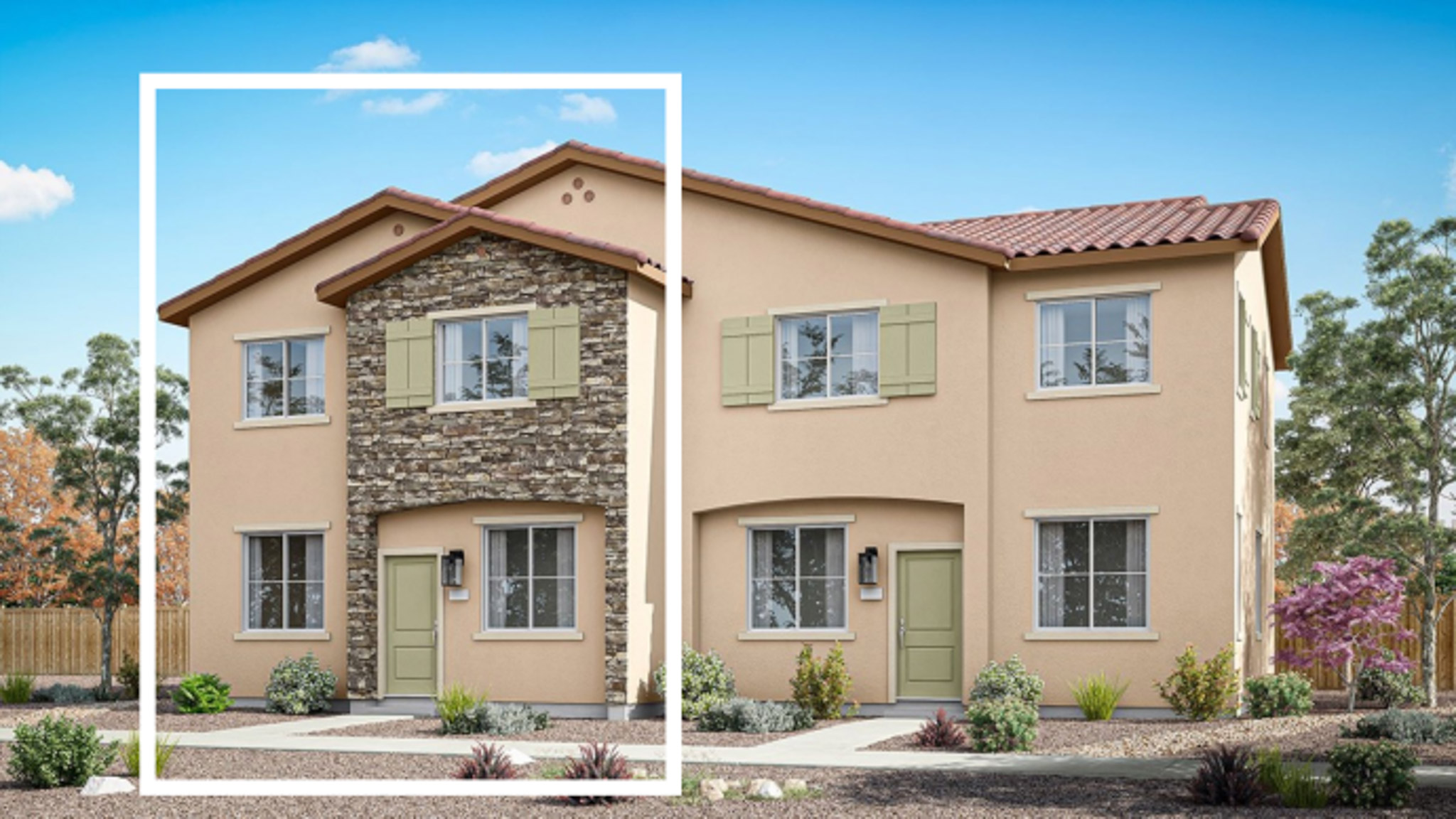 Front rendering of reverse Colorado elevation A floorplan