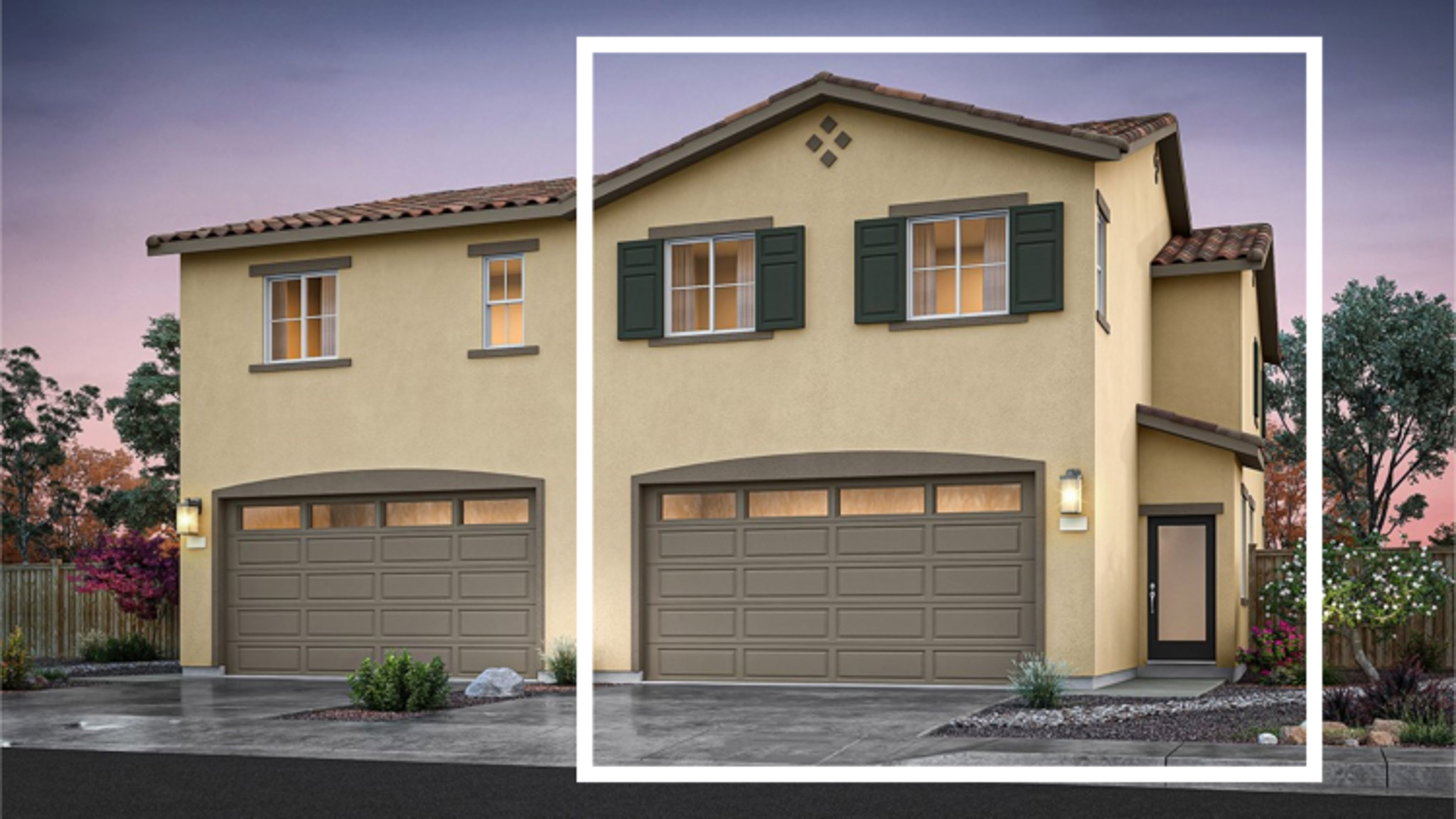 Garage rendering of reverse Colorado elevation C floorplan