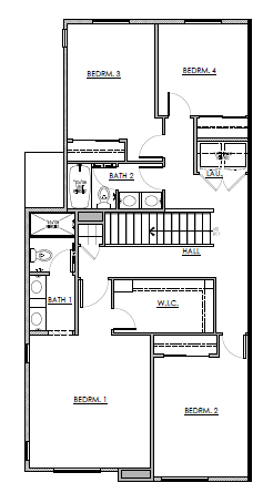 Second story reverse floorplan of the Colorado