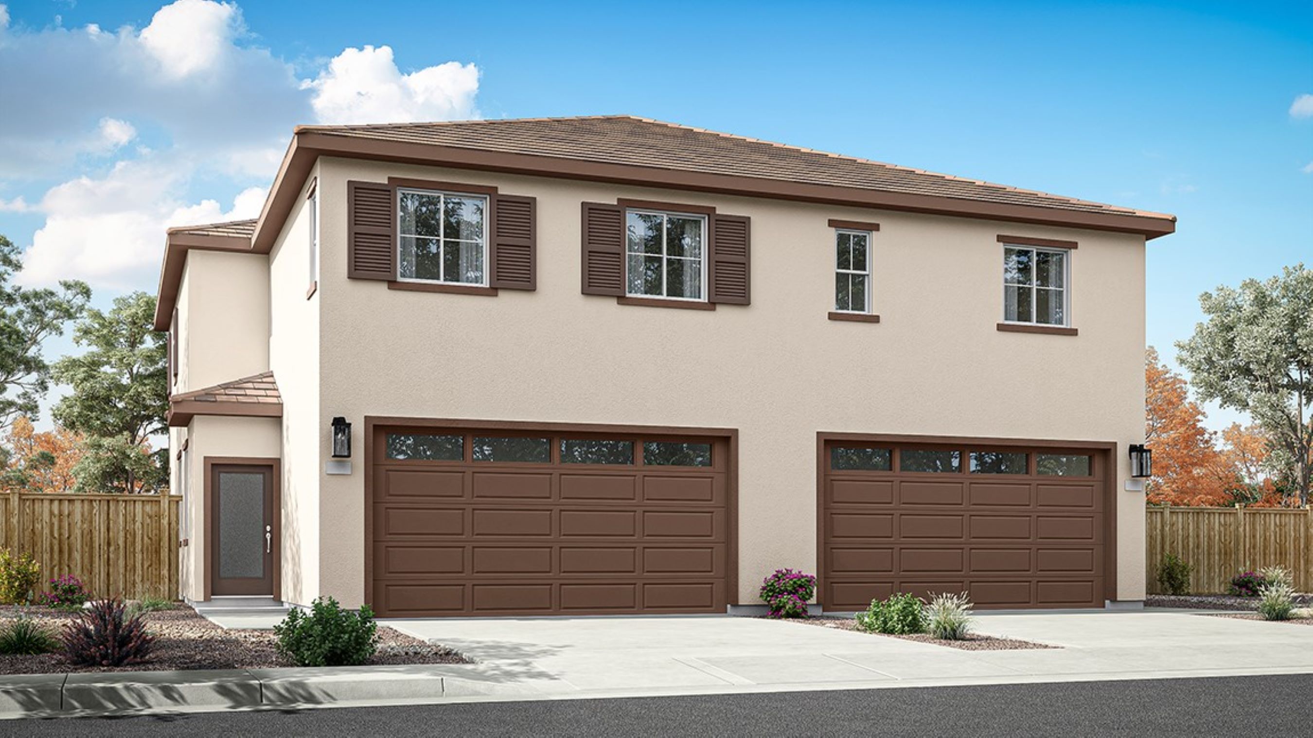 Elevation B garage rendering