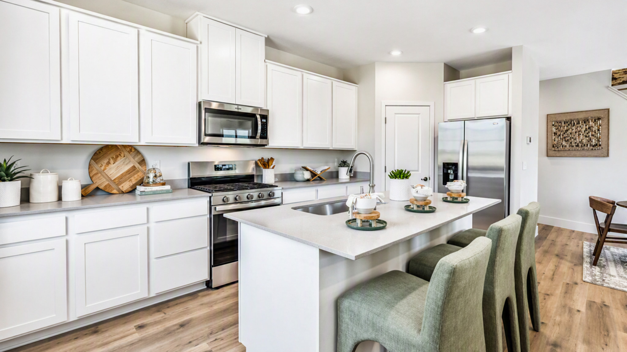 Open kitchen in the Colorado floorplan at Indigo Sky in Minden Nevada