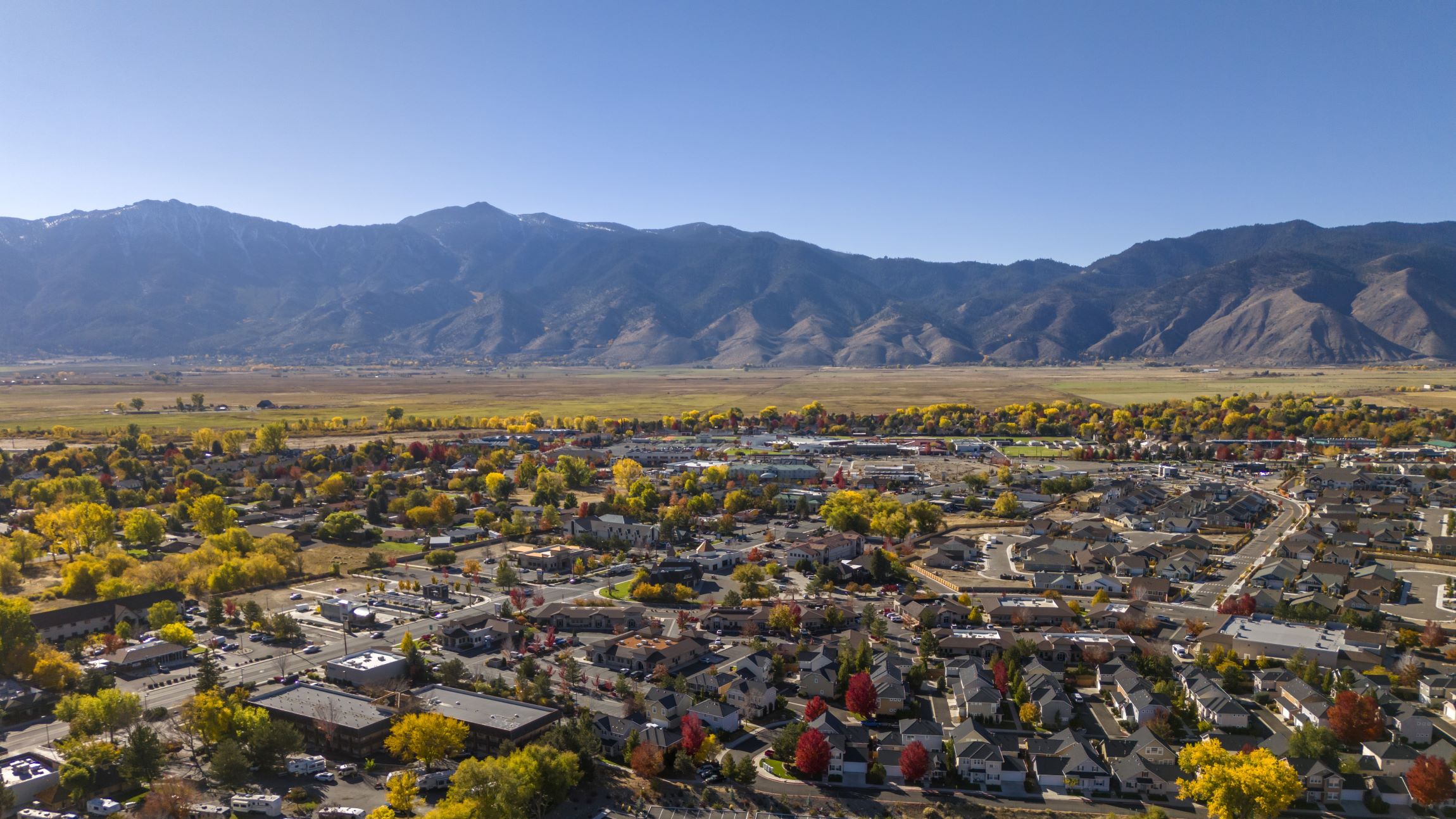 Drone photo of downtown Minden