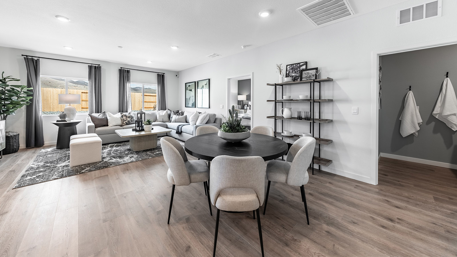Dining area next to living area
