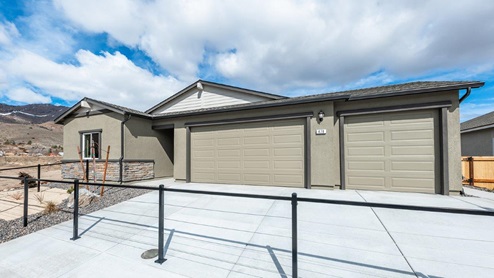 Tahoe floorplan model home exterior three car garage option