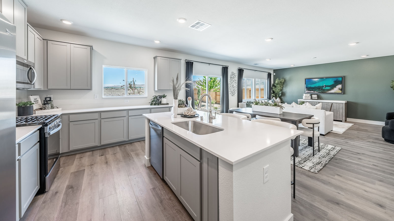 Kitchen in open concept space