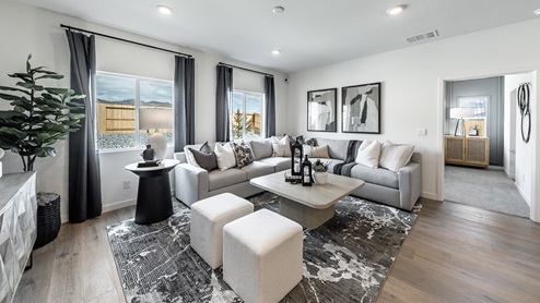 Living area with large windows