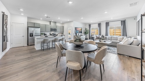 Open concept living area in first Amber Ridge model Topaz 1 floorplan