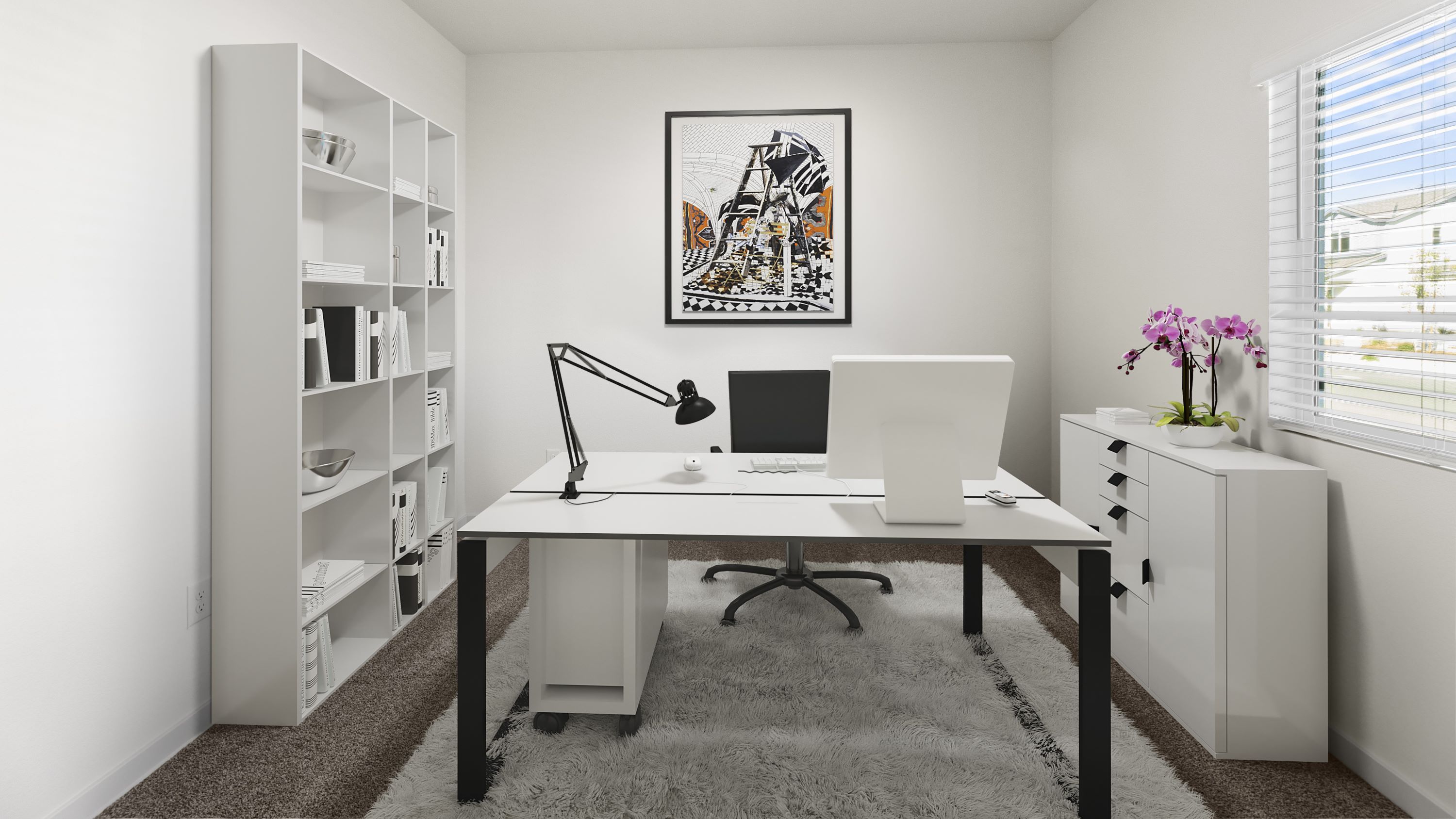 Virtually staged secondary bedroom