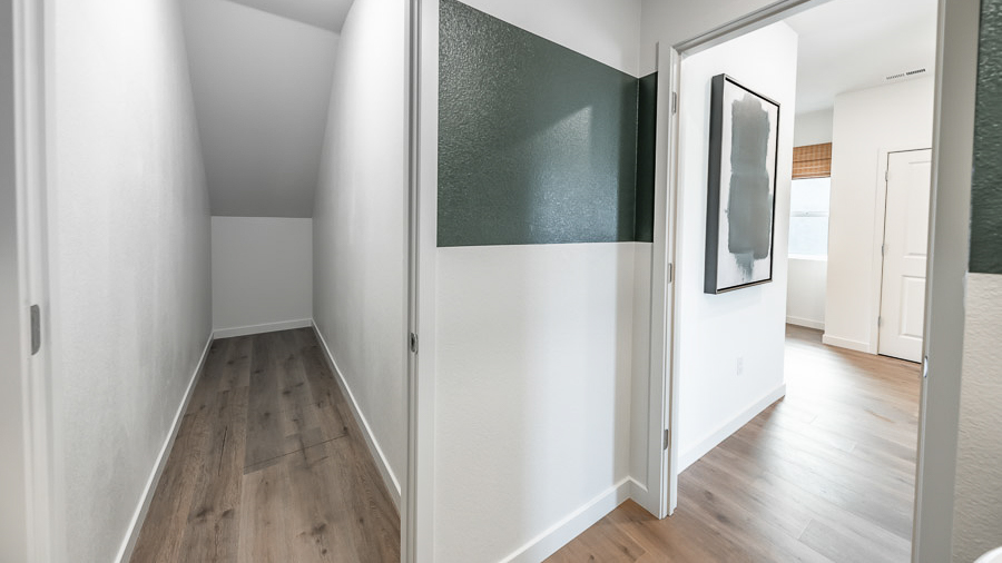 Large, under-stair storage closet on the main level of the Saguaro model home in Phoenix.