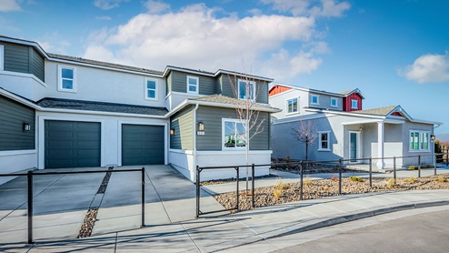 Two-story model homes in Reno's Phoenix community