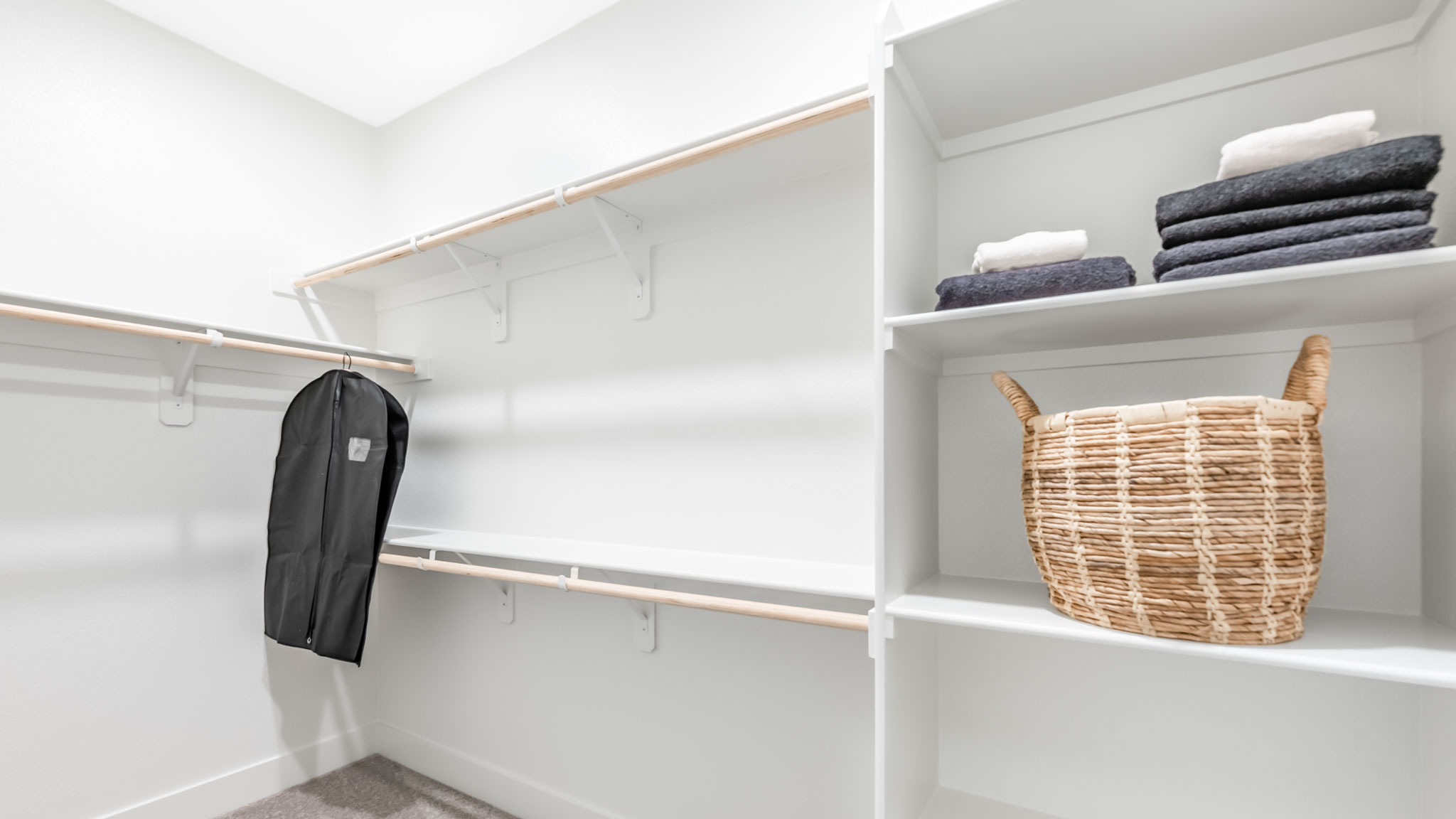 Spacious primary closet
