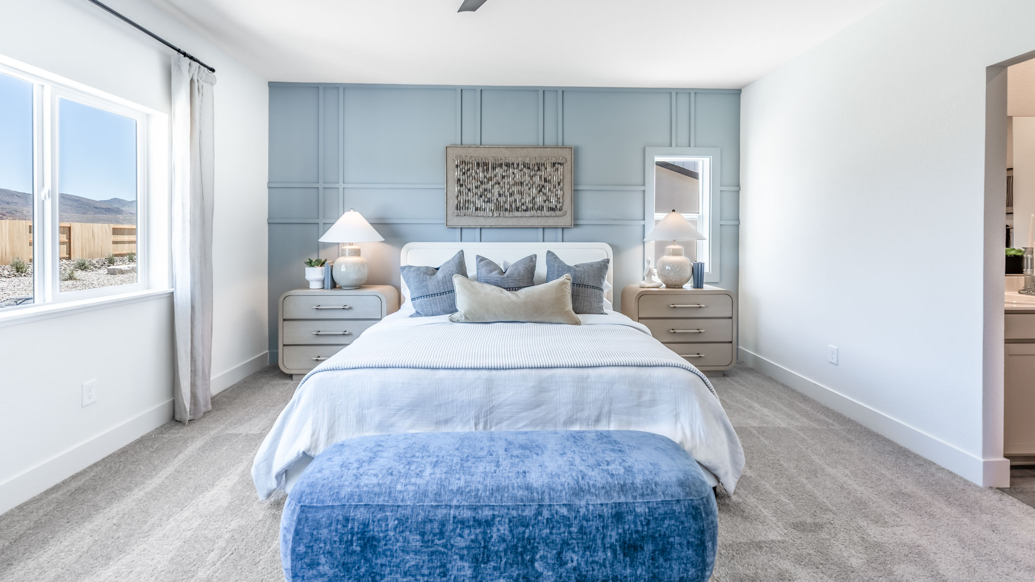 Large kind sized bed in primary bedroom