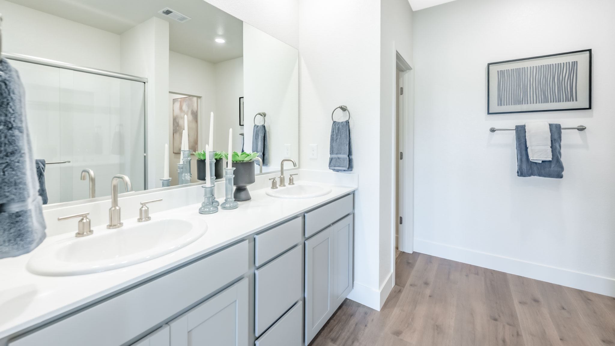 Oversized primary bathroom with separate area with the toilet