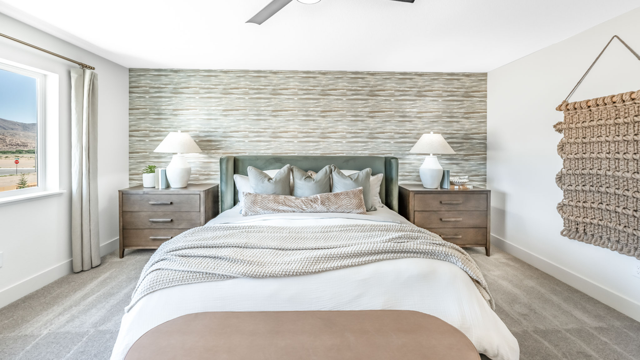 Bright primary bedroom with room for a large bed