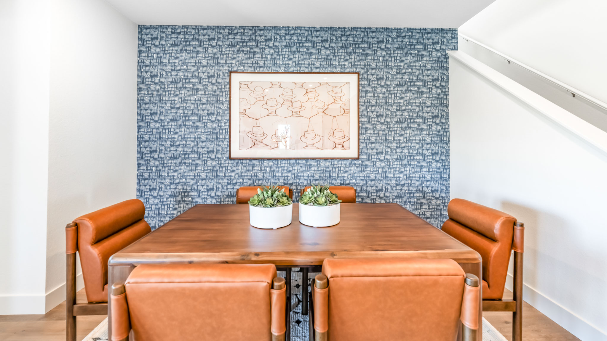 Dining table next to primary bedroom