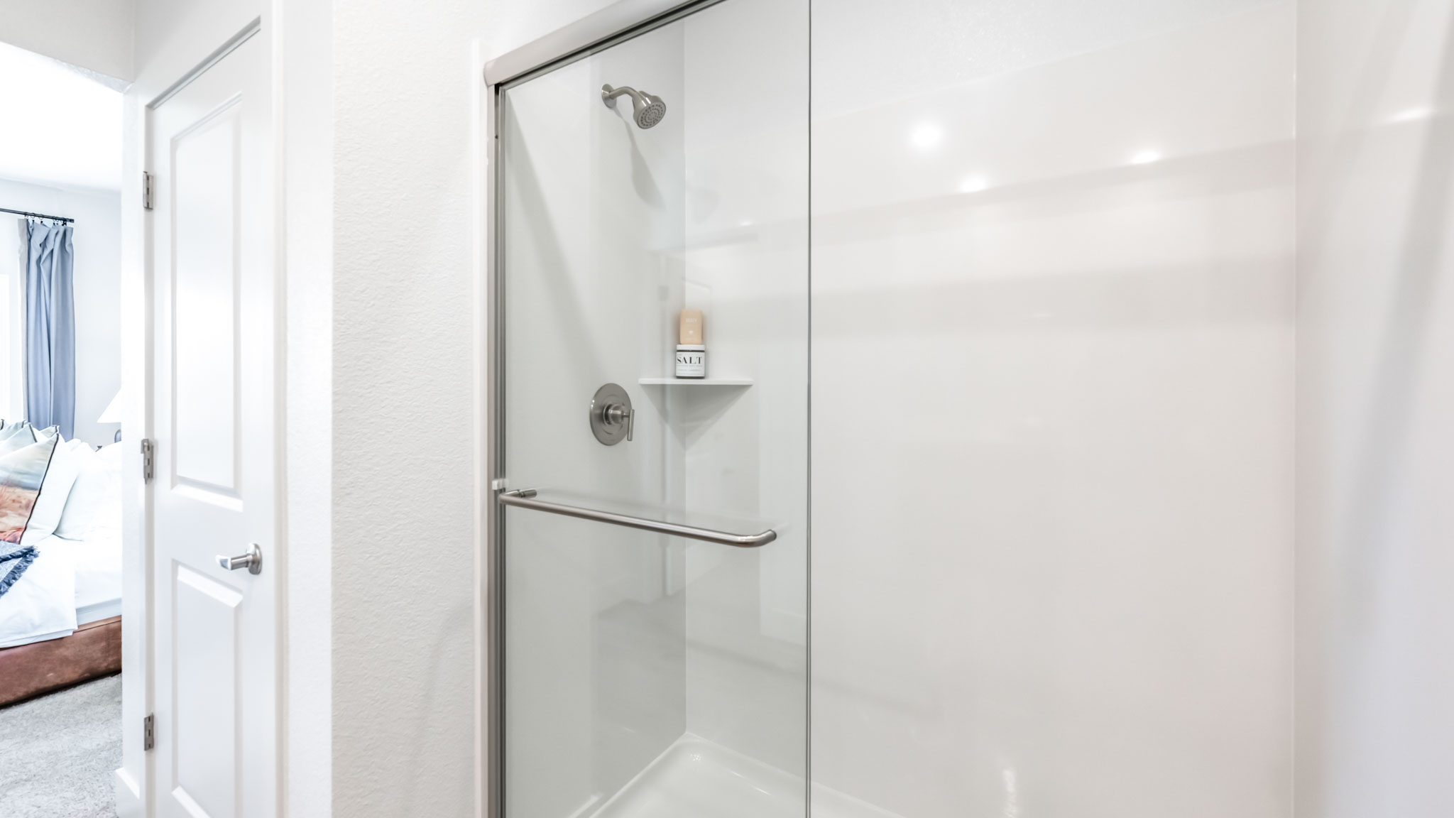 Large walk-in shower in primary bathroom