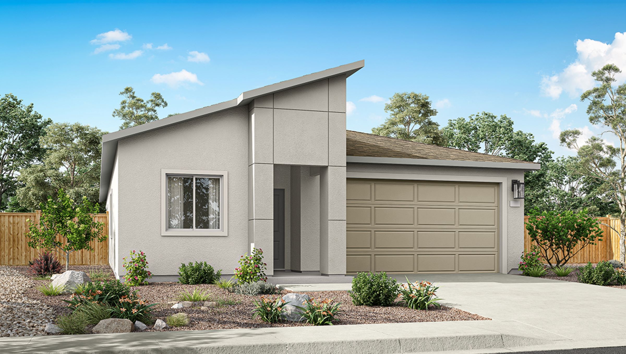 Carlsbad floorplan rendered elevation with contemporary exterior