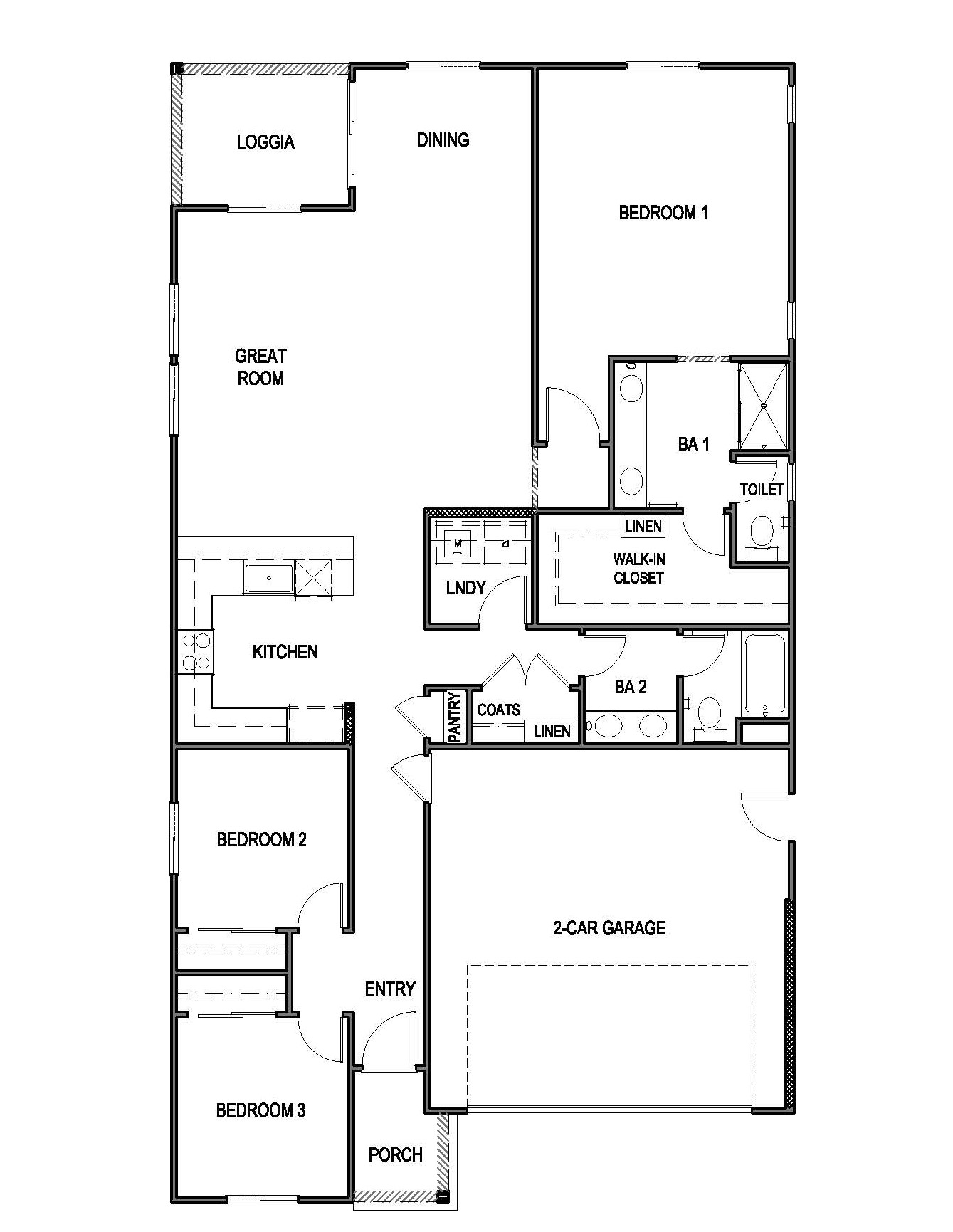 Single level Carlsbad floorplan
