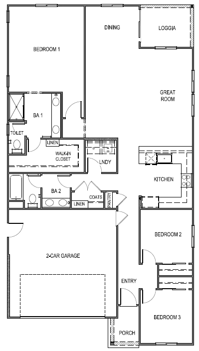 Single level Carlsbad floorplan reversed
