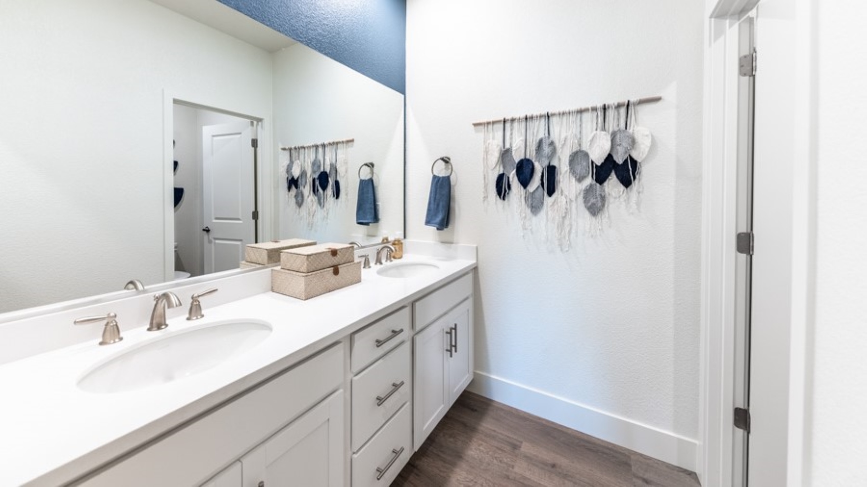 Secondary bathroom with dual sinks