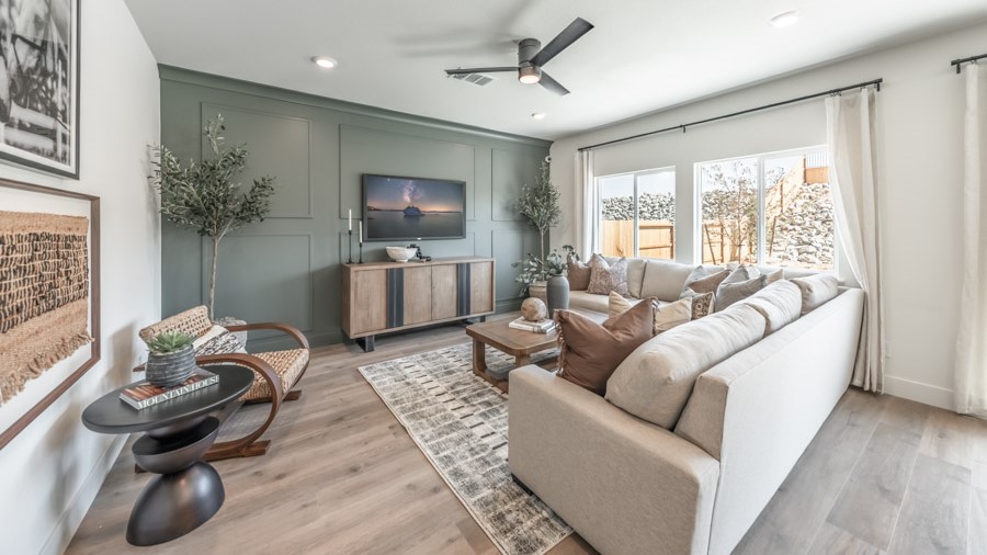 Modern living room with open concept