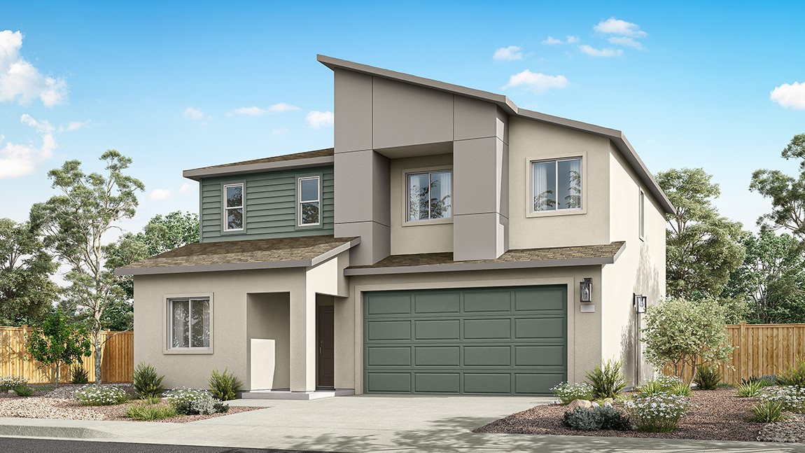 Two-story Zion floorplan rendering with Contemporary exterior package