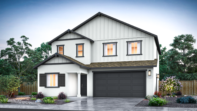 Two-story Zion floorplan rendering with Modern Agrarian exterior package