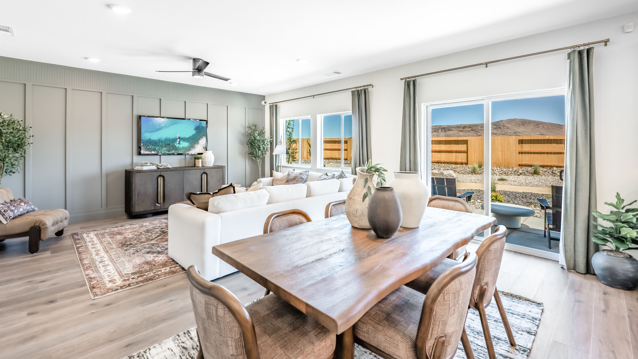 Bright first-floor open concept dining space