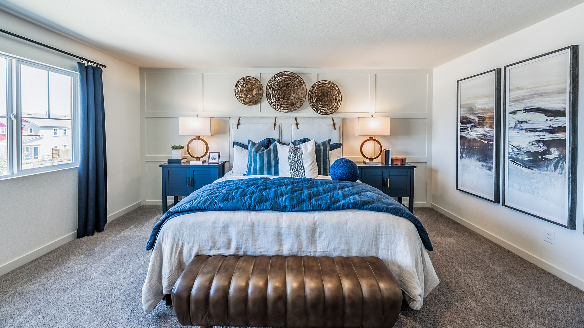 Large king size bed in the primary bedroom