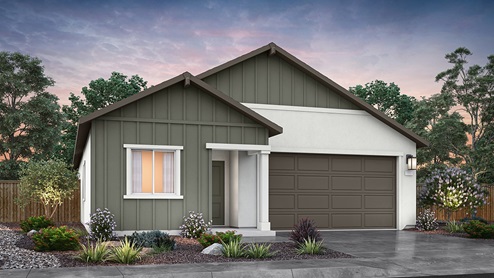 One-story Carlsbad floorplan rendering with Modern Agrarian exterior