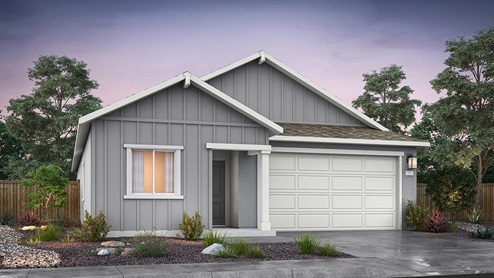Bryce rendered single-story elevation with Modern Agrarian exterior