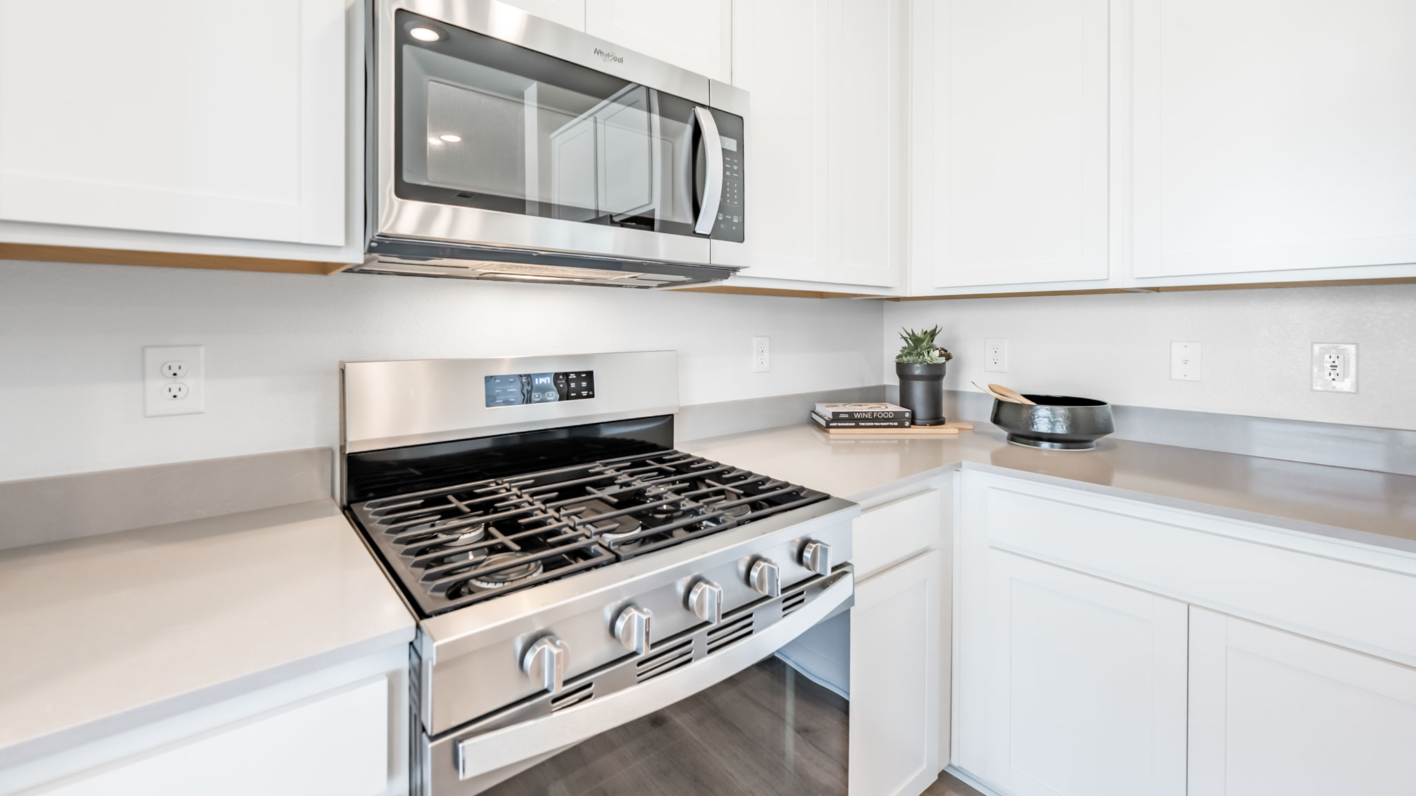 Modern stainless steel appliances