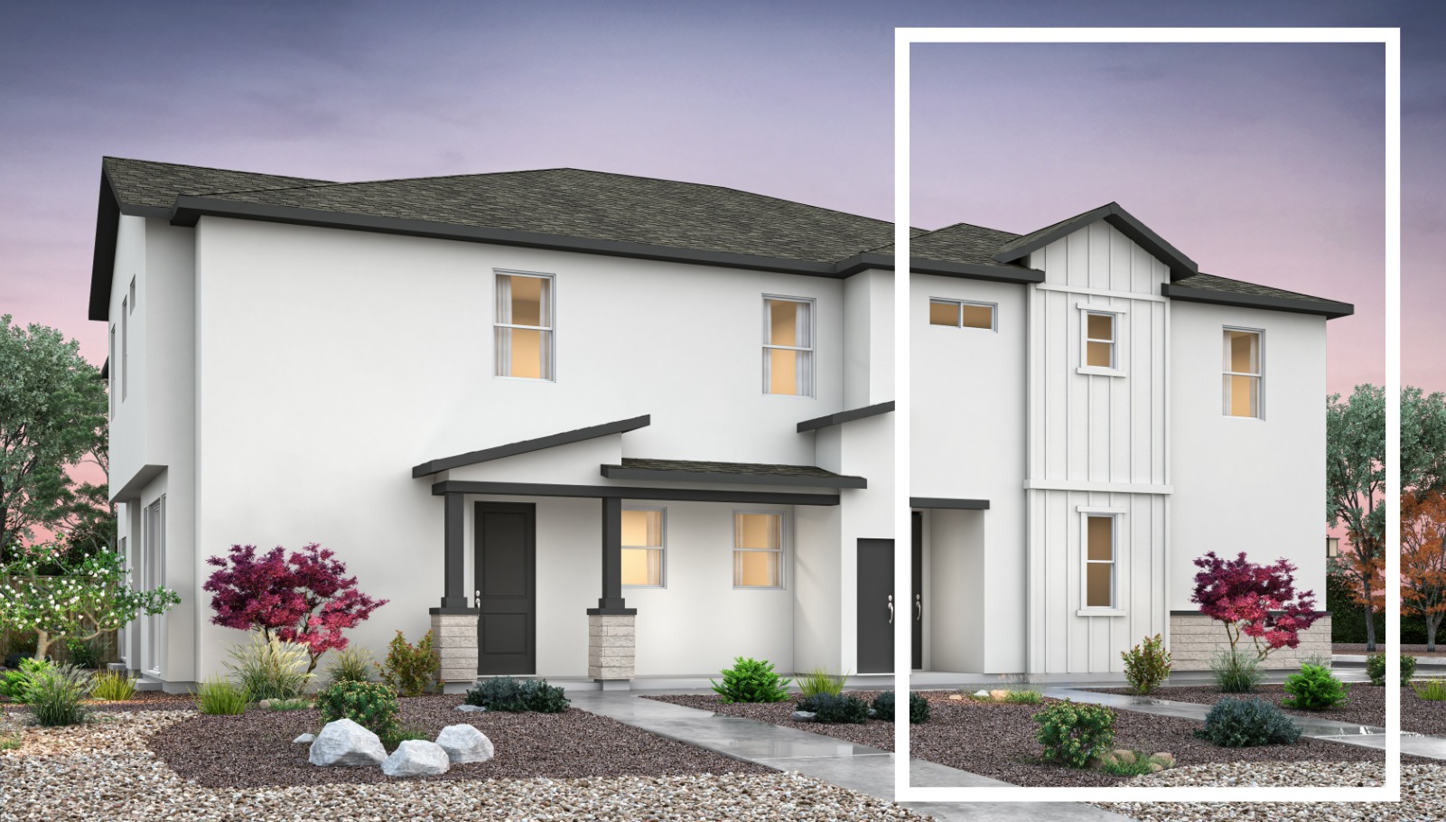 Rendered elevation A of 1315 sq. ft. plan