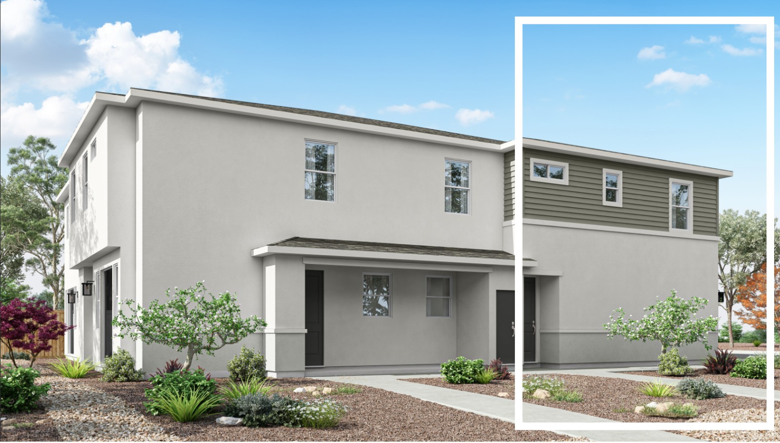 Rendered elevation D of 1315 sq. ft. plan