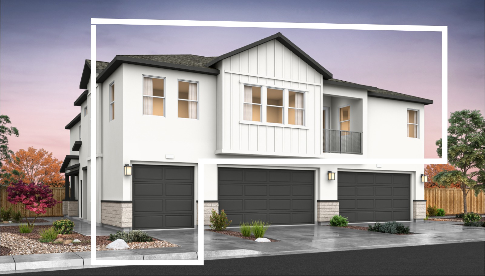 Rendered elevation A of garage of 1315 sq. ft. plan