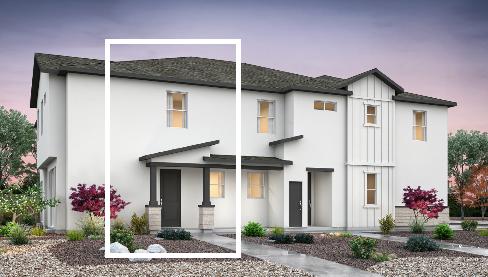Rendered elevation A of 1315 sq. ft. plan