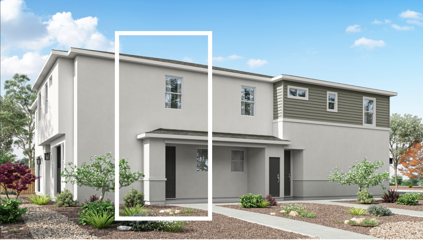 Rendered elevation D of 1315 sq. ft. plan